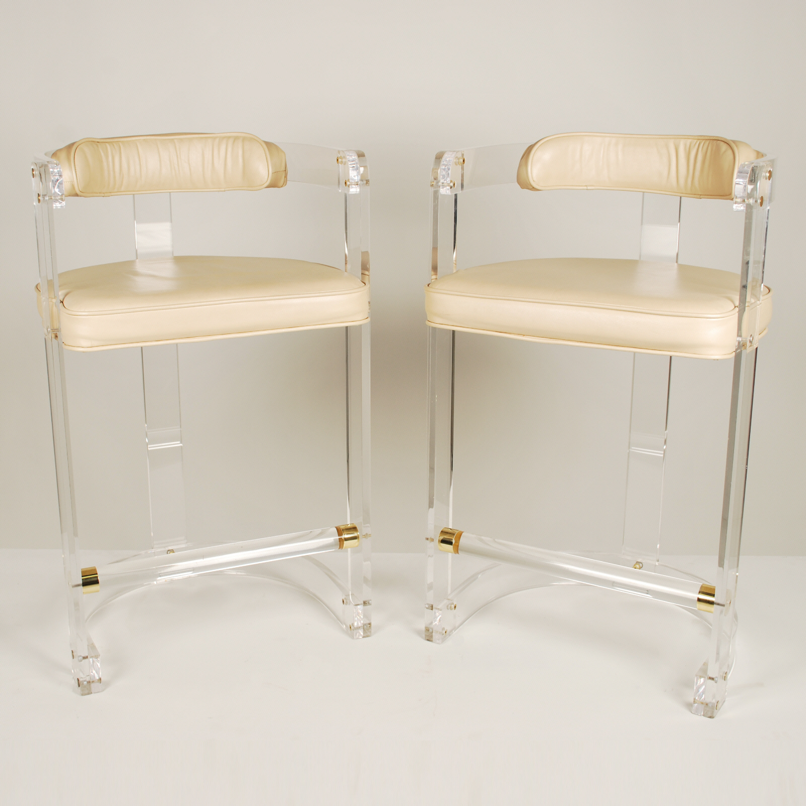 Pair of vintage lucite bar stools