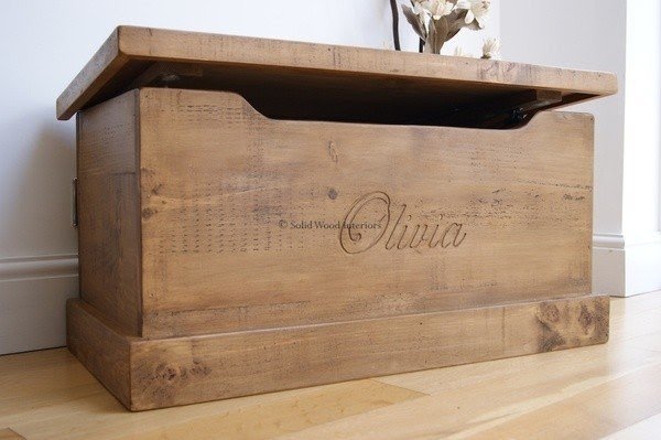 Personalized wooden toy chest