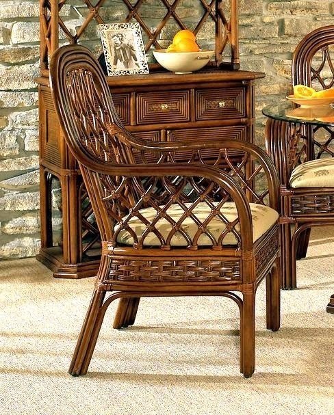 Rattan coco cay indoor dining arm chair