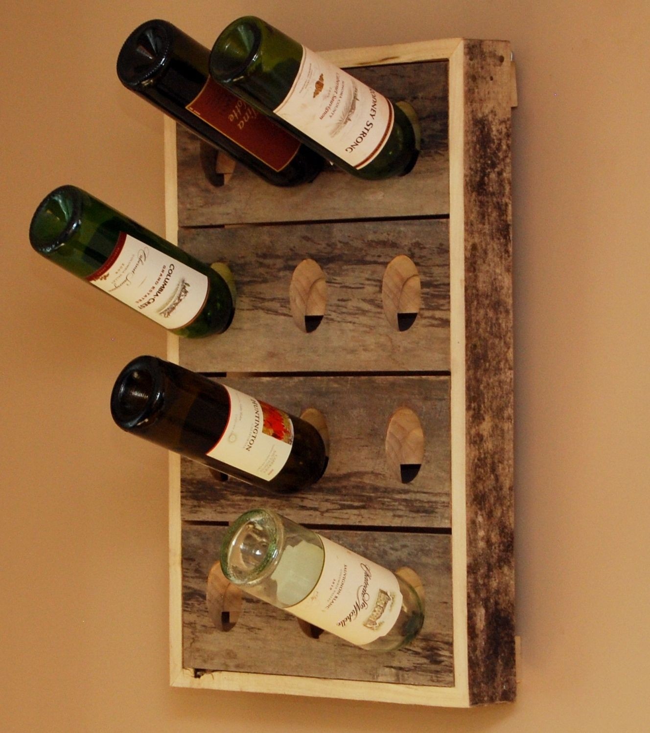 Rustic wall mounted wine rack 29