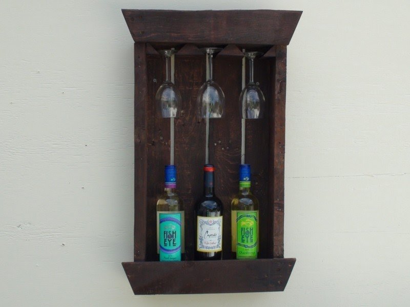 Rustic wall mounted wine rack hand made out of by