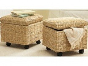 Ottoman with wheels on sale and storage