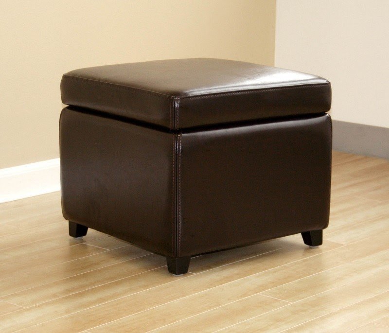 Small leather ottoman cube 11