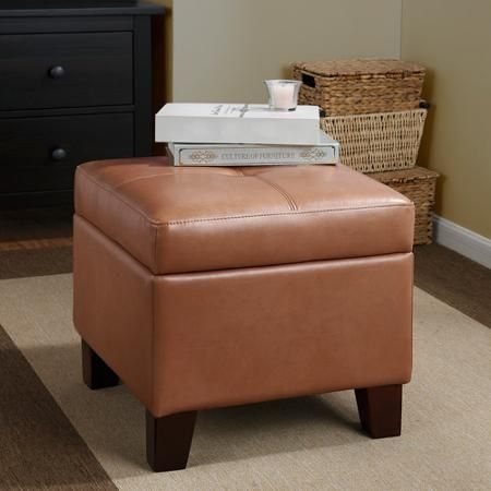 Small leather ottoman cube 15