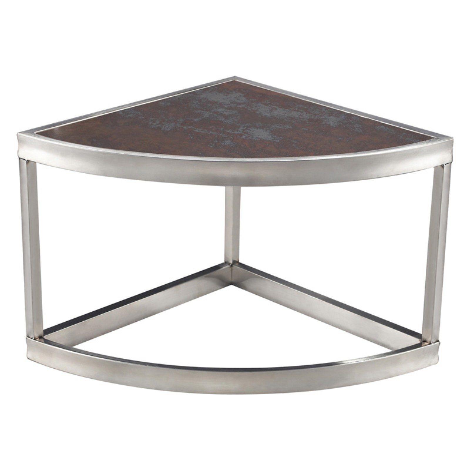 Sterling Industries Sorrento 14 Inch Triangle Corner Table in Stainless Steel
