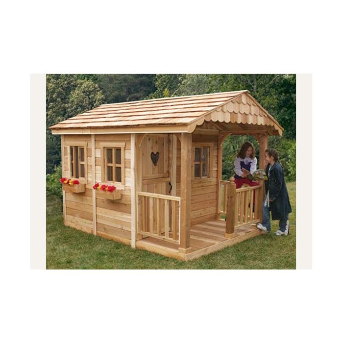 Sunflower Playhouse with 3 Functional Window and Cedar Deck Porch