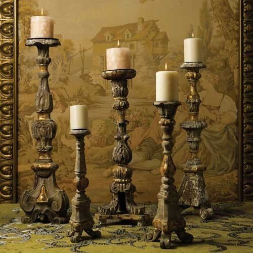 Tall wooden candle holders 1