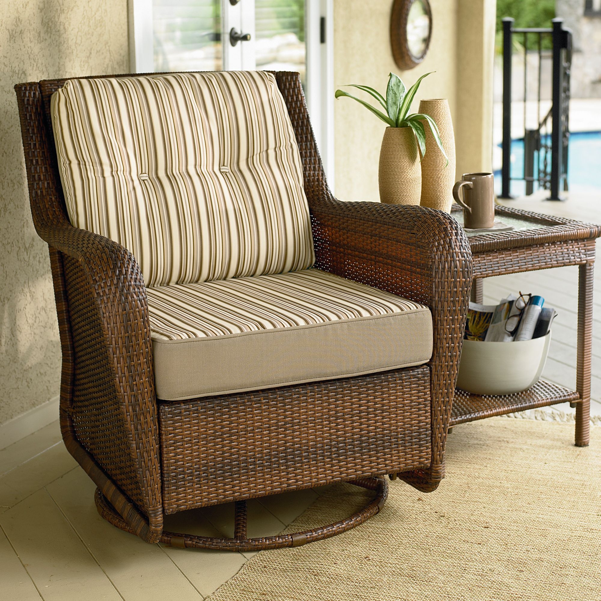 Ty pennington patio furniture mayfield swivel glider chair photo