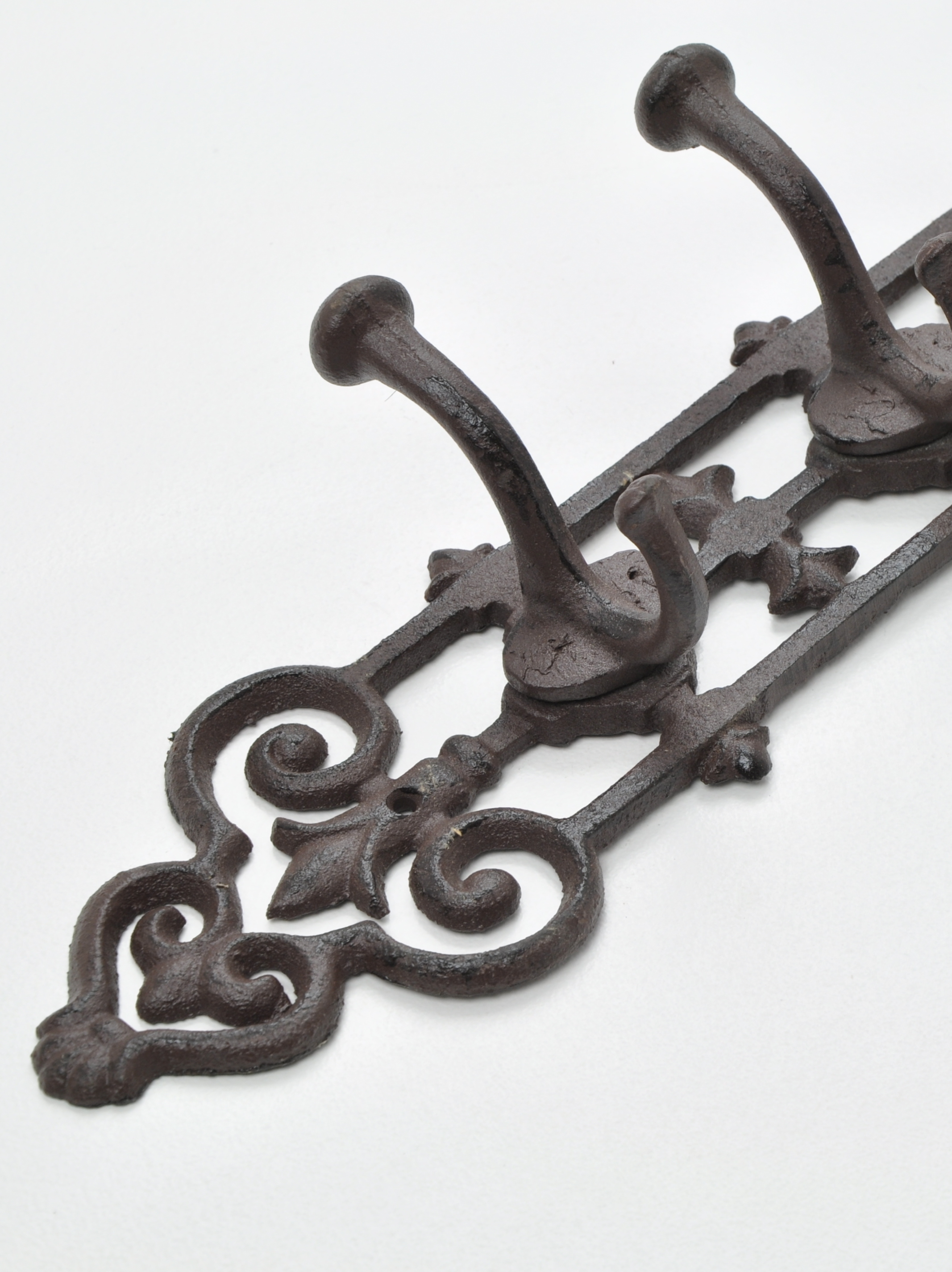 Very Cool! 4 Hooks Vintage Style Decorative Bronze Cast Iron metal Coat Rack 