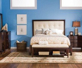 Westwood bedroom collection dark wood plus a fabric headboard yes