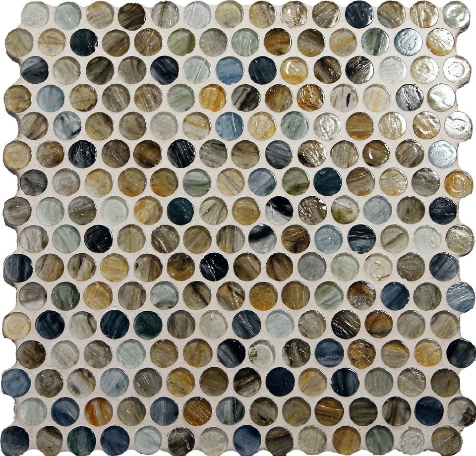 White penny tile backsplash