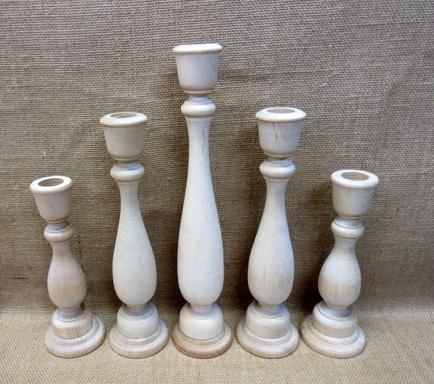 Wooden candle holders candlesticks 11 9