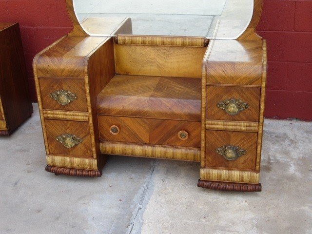 Antique waterfall store bedroom set