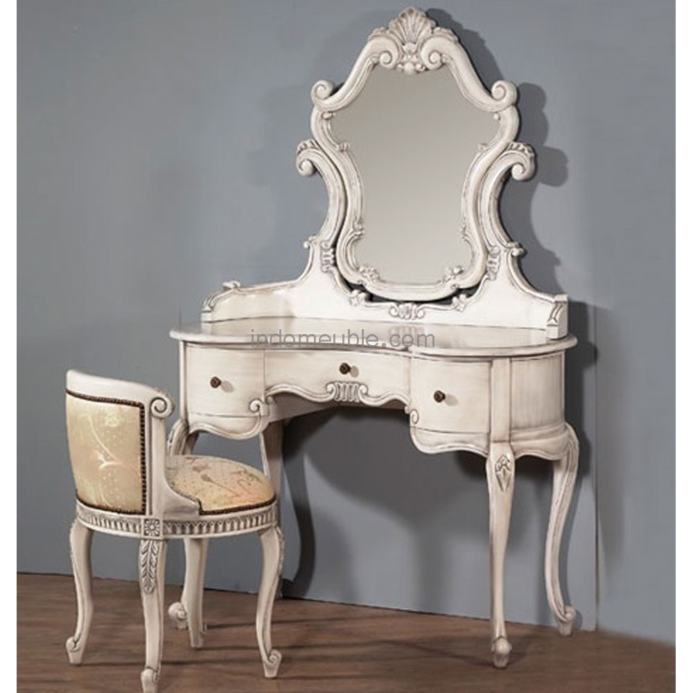 Antique white vanity set 1