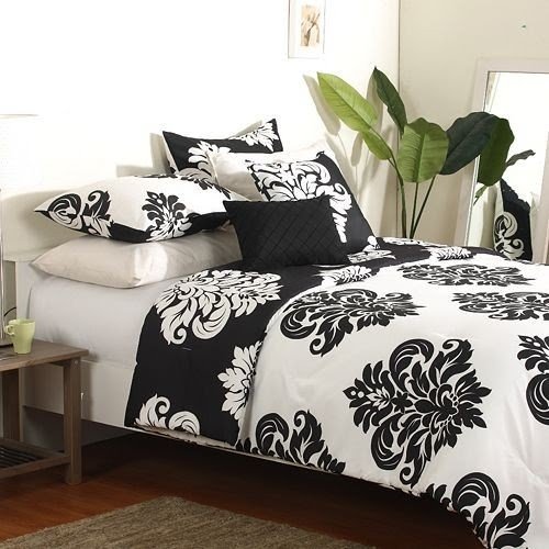 black and white damask duvet cover