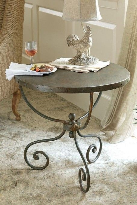 Black wrought iron bedside tables 1