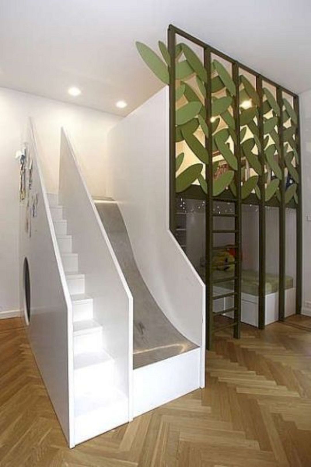 bed with slide and stairs