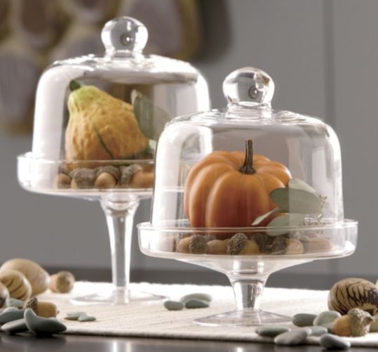 Cake pedestals with pumpkins and gourds