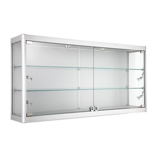 Cheap wall mounted glass display cabinets with lights locks