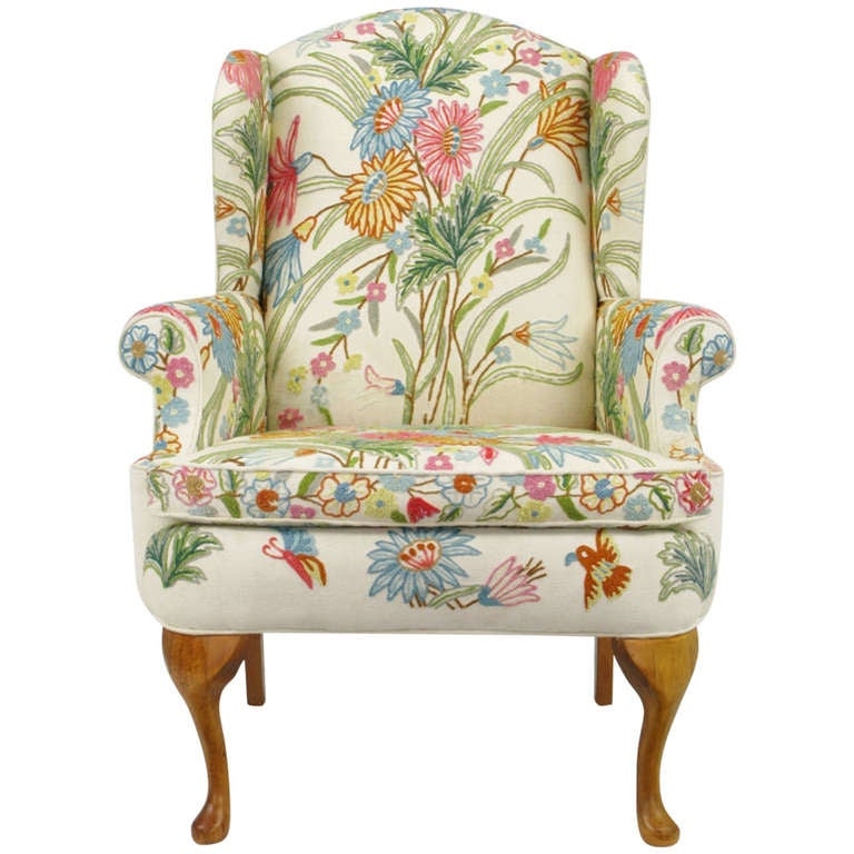 Floral upholstered accent chair 1