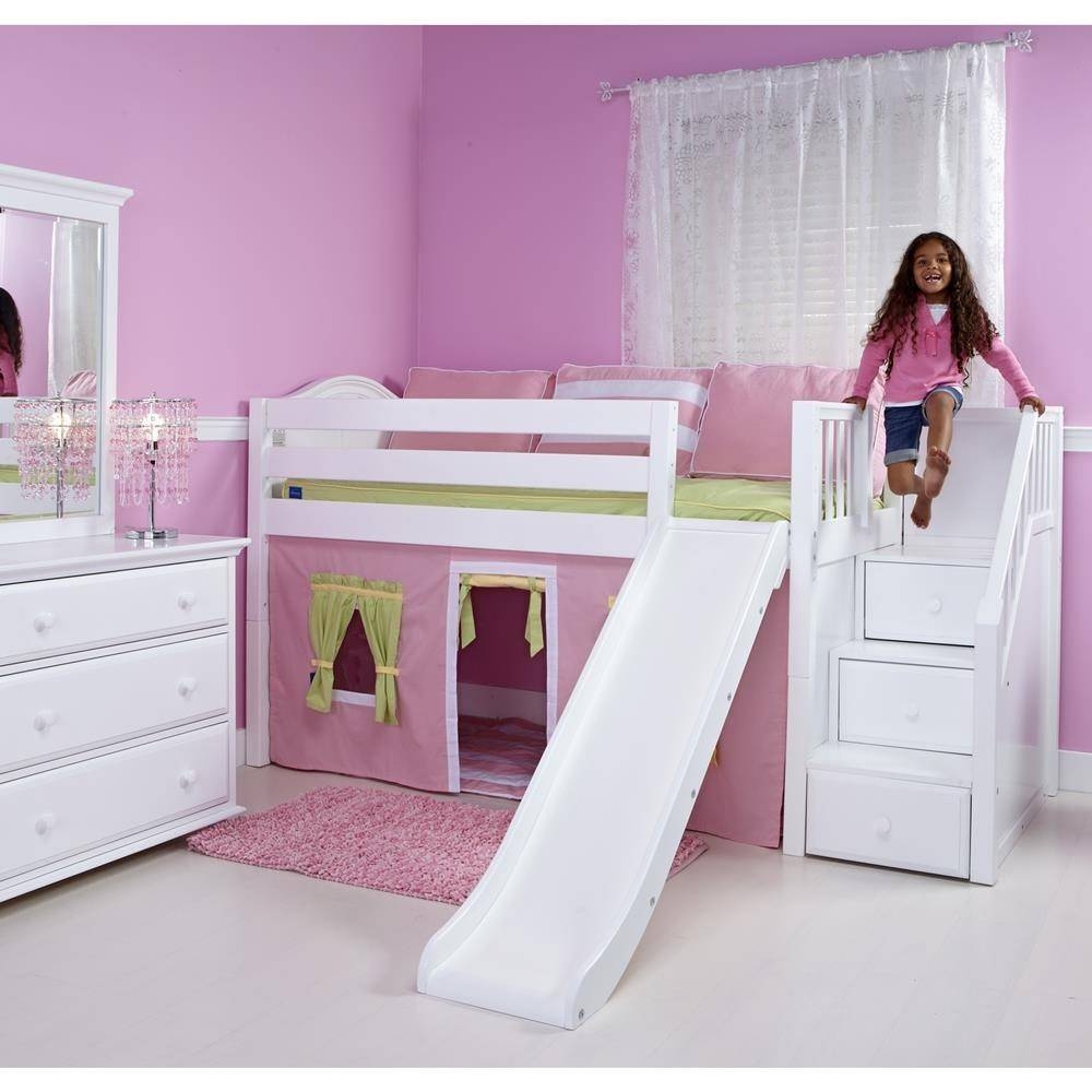 Girls loft with stairs and slide