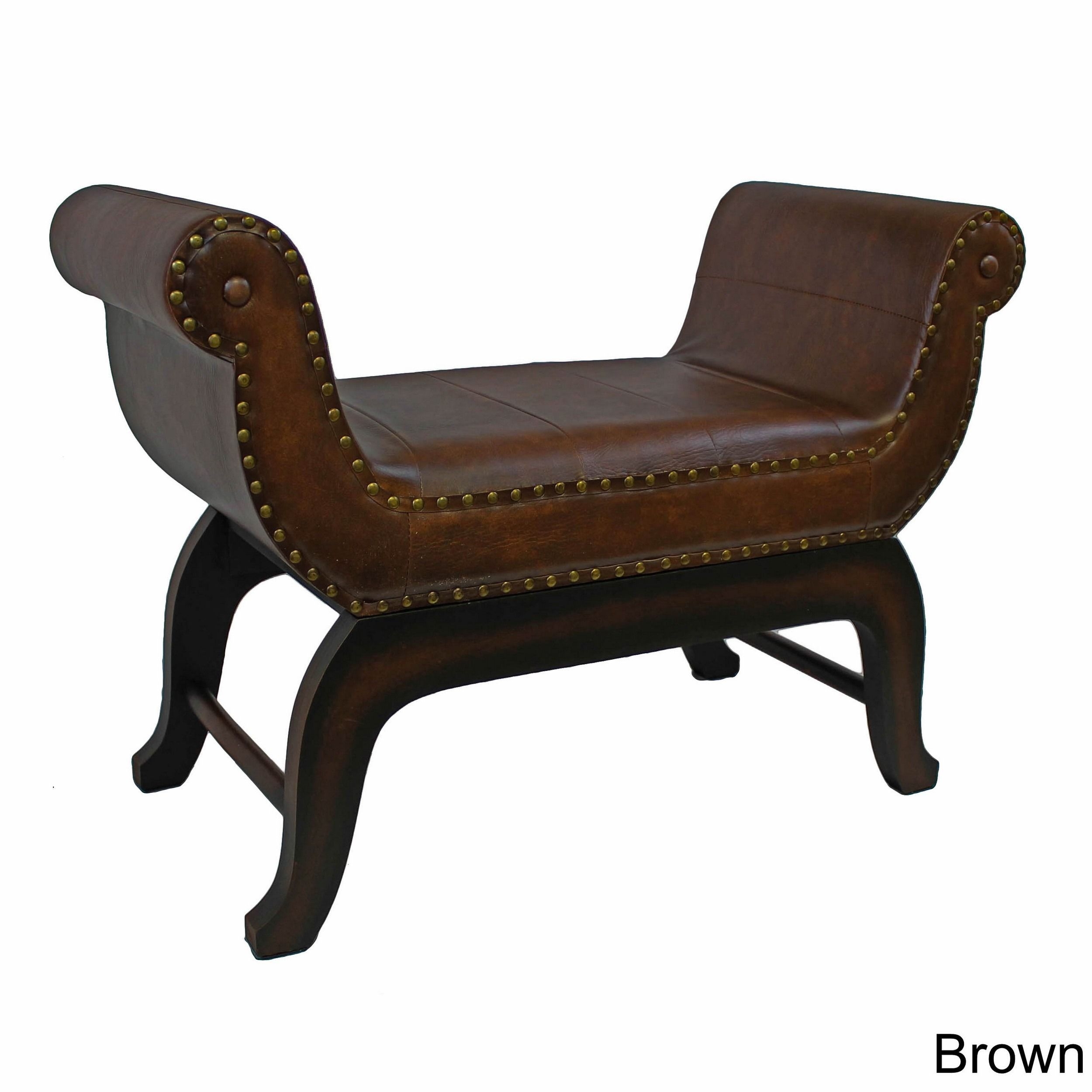 International caravan faux leather vanity stool