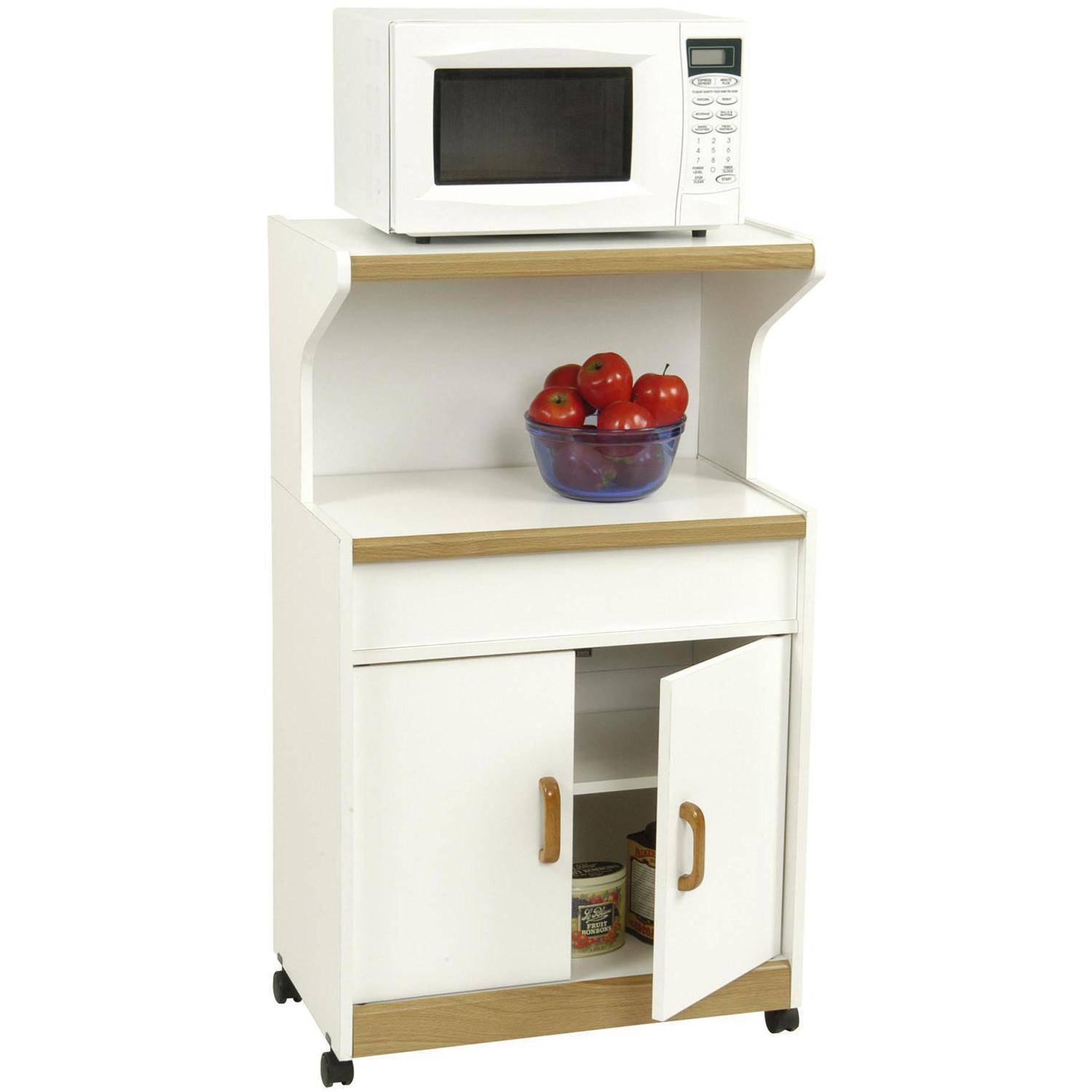 Kitchen cart for microwave and toaster oven