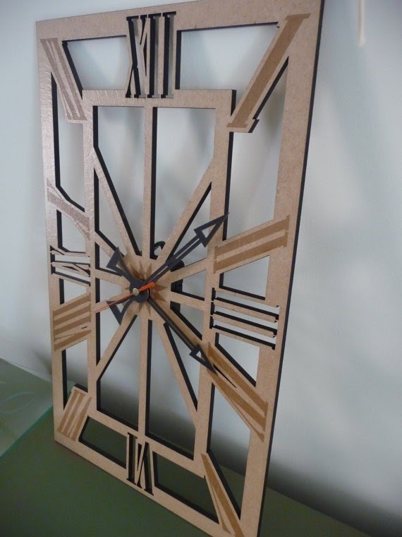 Large vintage wall clock rectangle