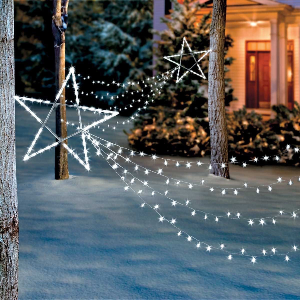 Led Shooting Star Light Set Christmas Holiday Outdoor Yard Art Decoration New
