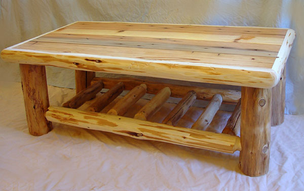 Log northern white cedar coffee table
