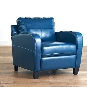 Navy blue leather recliner