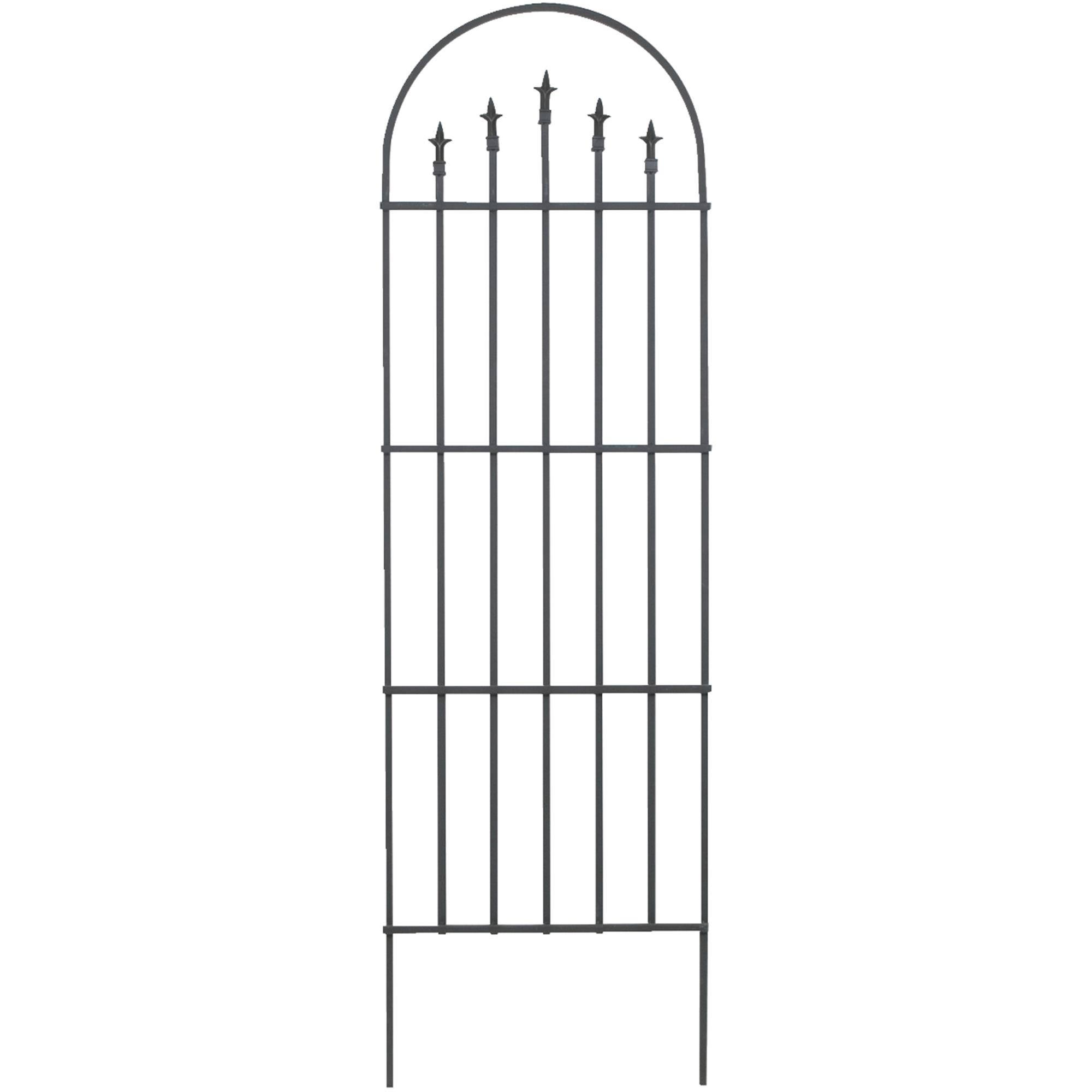 Panacea French Arch Trellis with Finials, Black., 80"H, Pack of 5