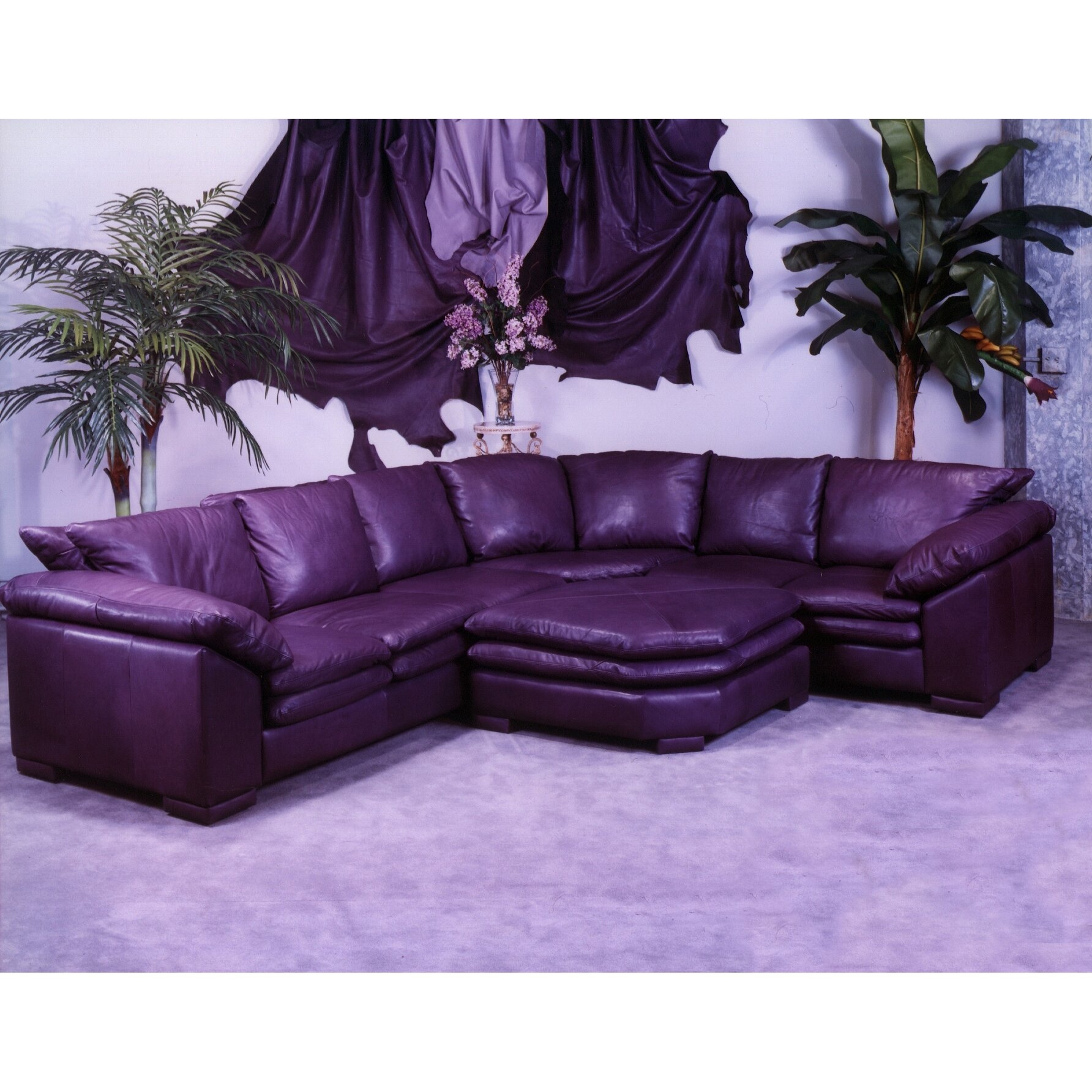 Purple leather furniture