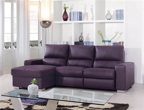 Purple leather recliner
