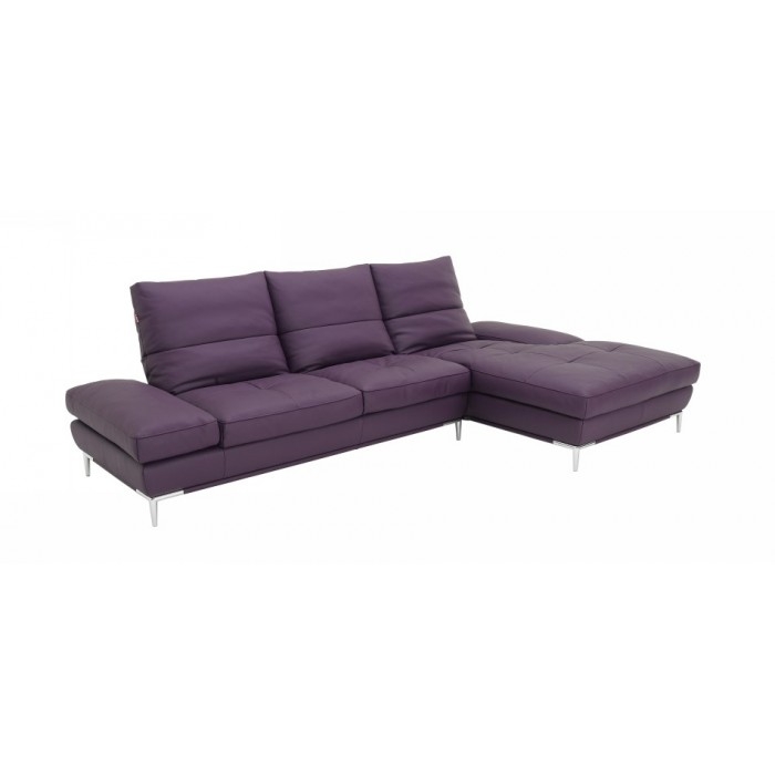 Purple leather sectional sofa