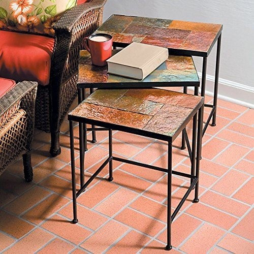 Slate top end tables 22