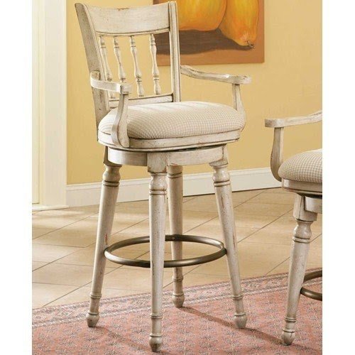 Summerglen bar height upholstered swivel seat stool with spindle back