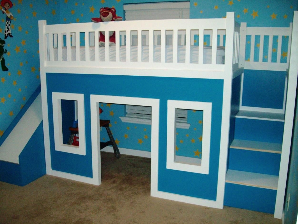 Twin loft bed with slide