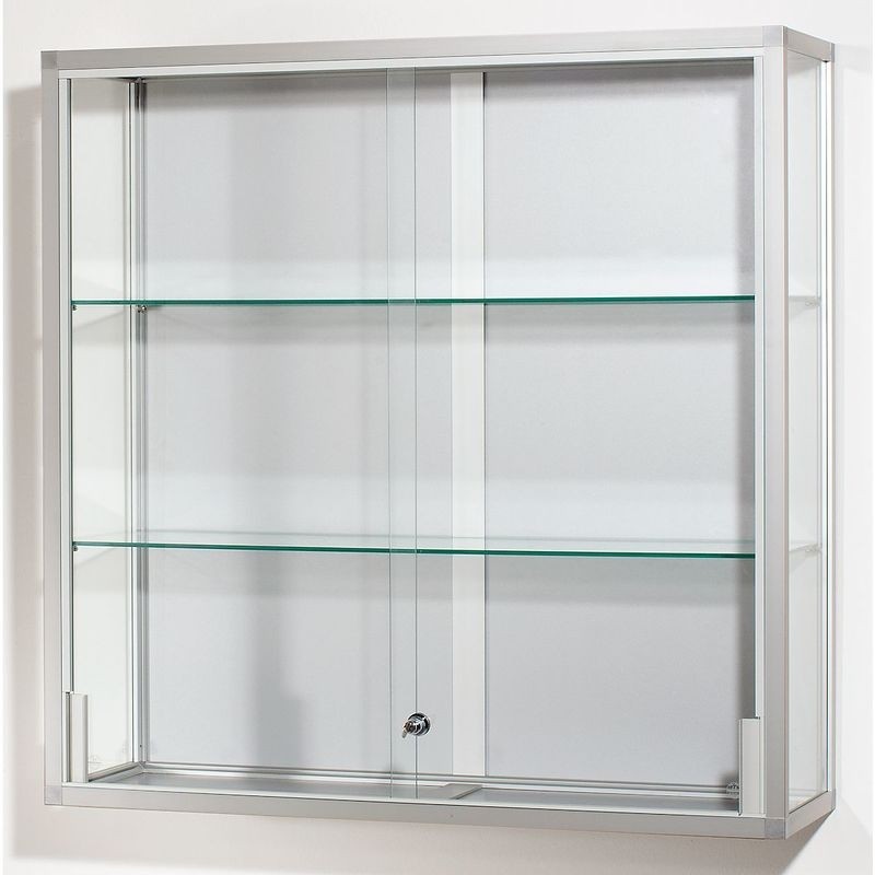 Wall mounted glass cabinet height 1000 mm 2 sliding doors
