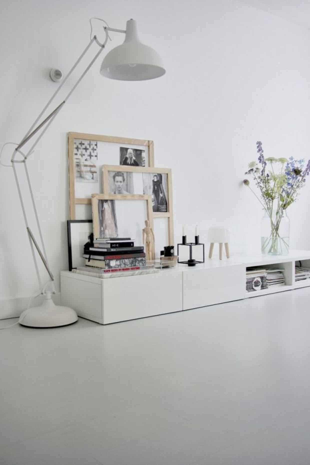 White high gloss corner tv unit