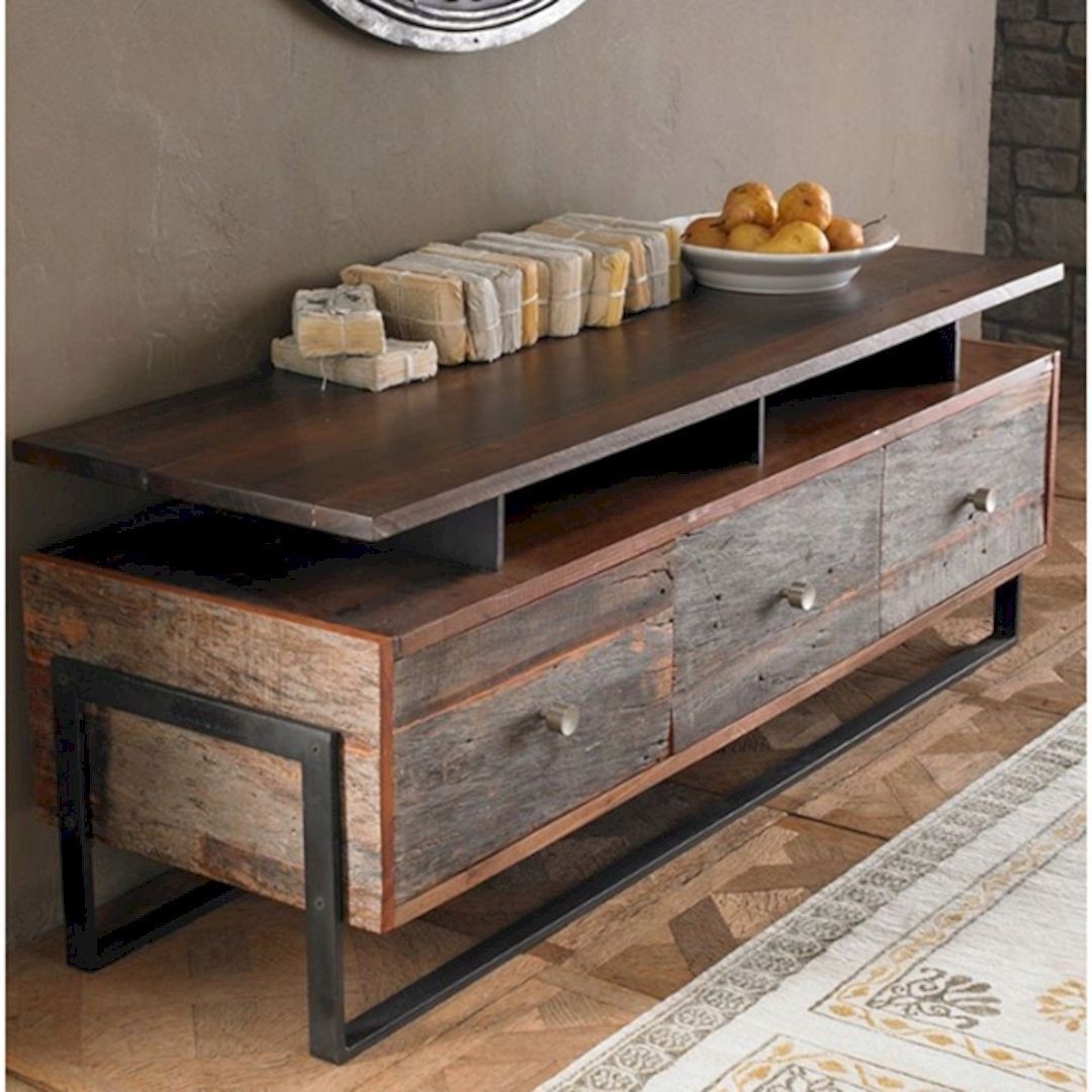 Wood and metal tv stand