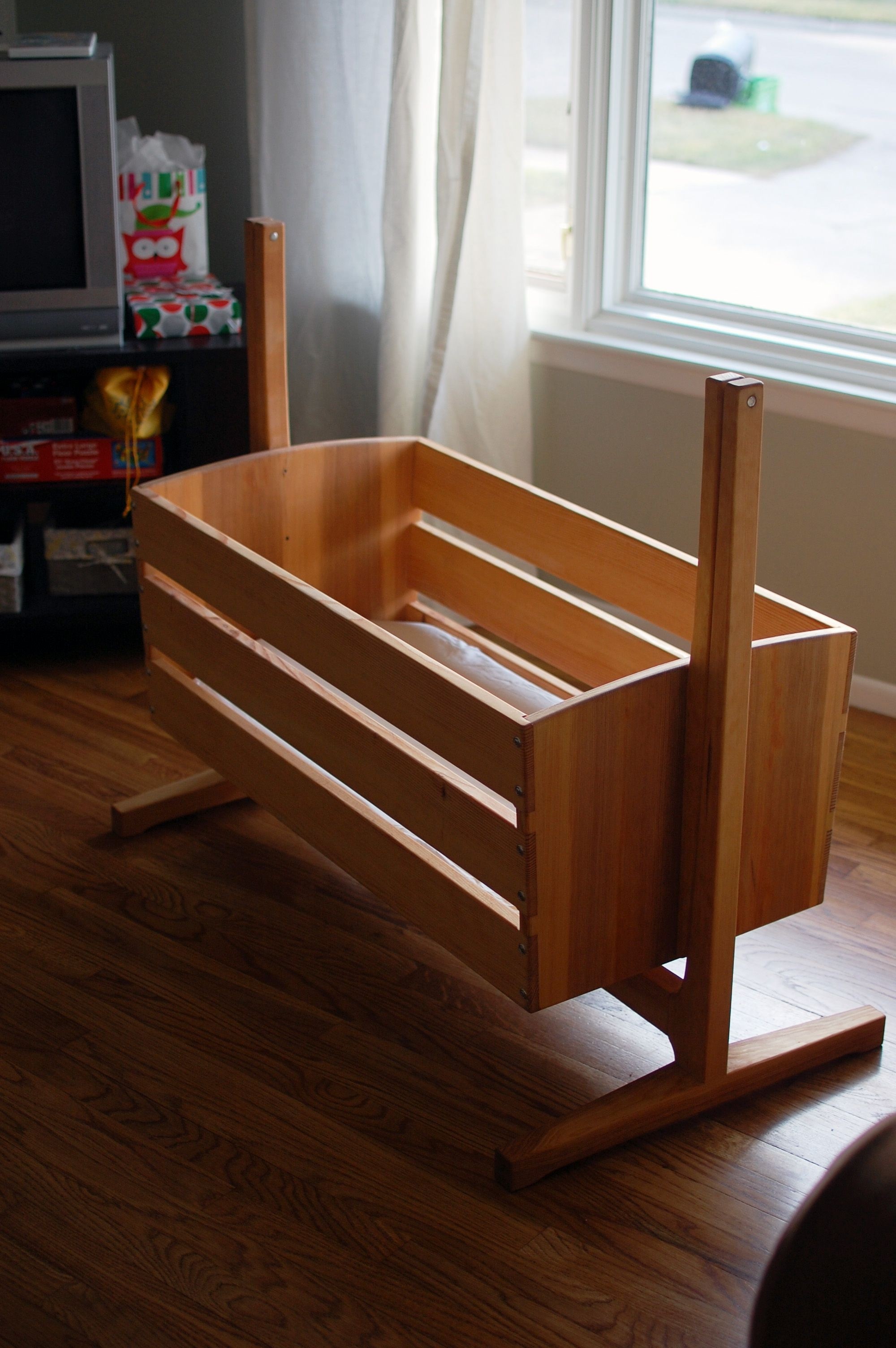 handmade wooden bassinet