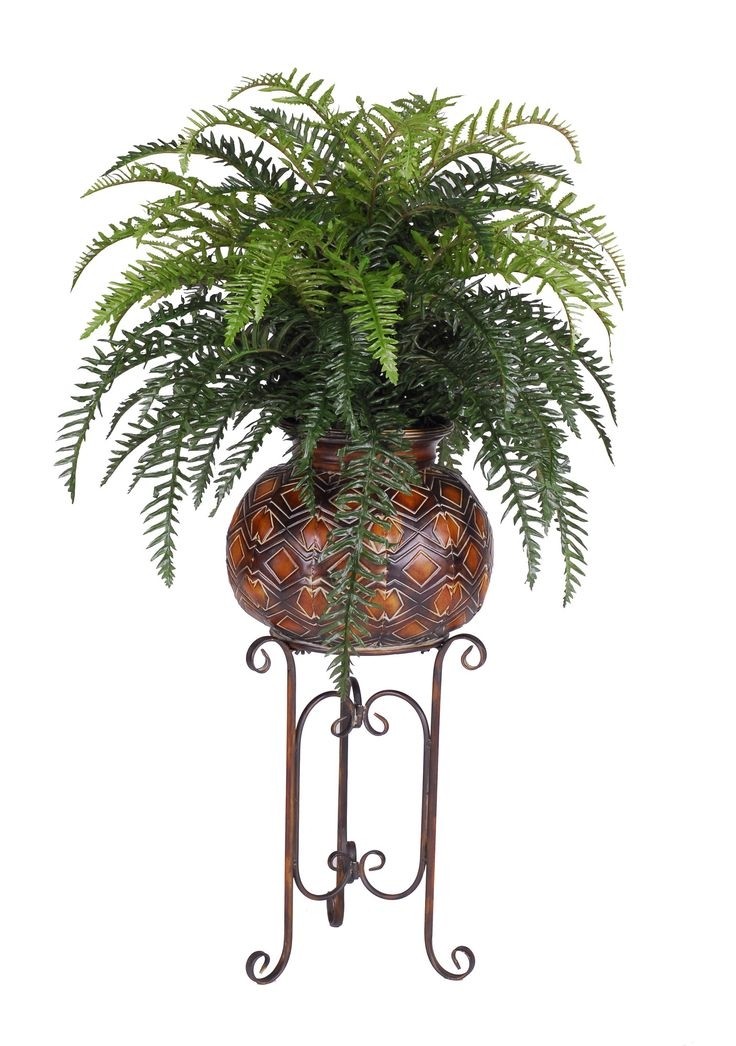 Artificial fern floor plant in pot