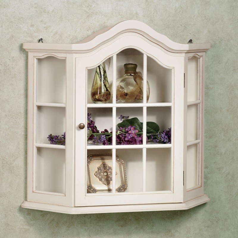 Wall mounted deals corner display cabinet