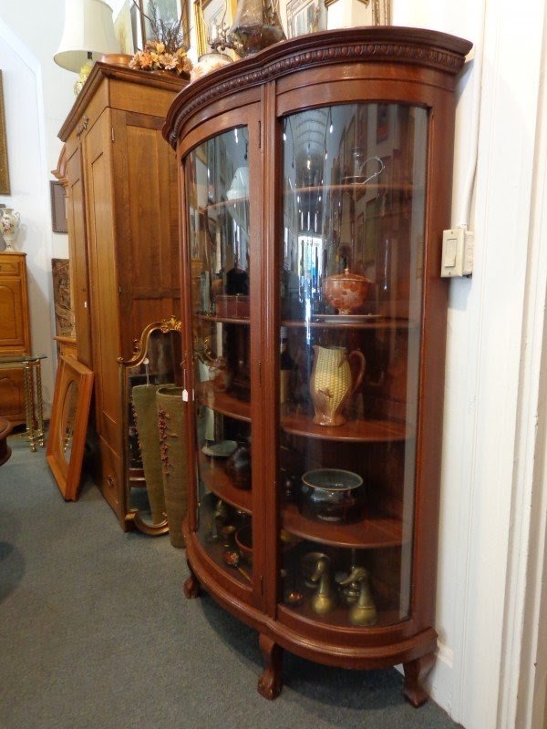 Curio cabinet bowfront clawfoot china cabinet henshaws
