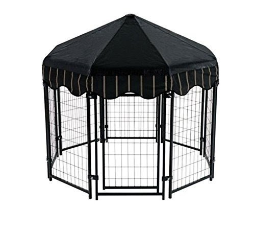 Deluxe Pet Dog Shelter Crate Diameter:5' panel Height 38" Height: 55" Dog Size: Up to 100 lb & 36", Black