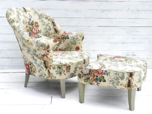 French duchesse brisee fauteuil armchair foot stool use as shabby