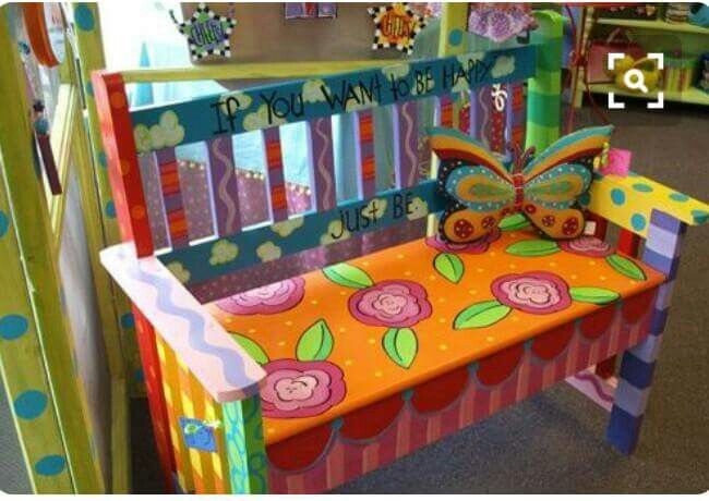 Hand painted bench 6