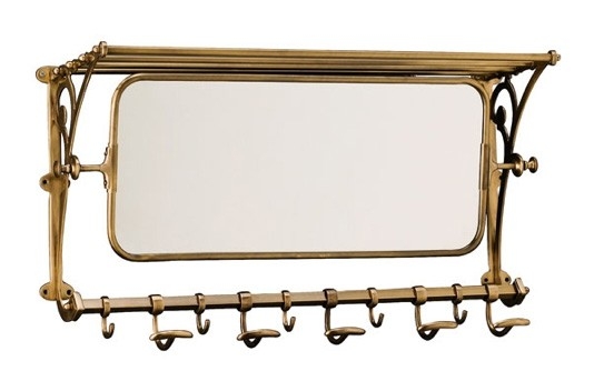 Hem coat rack with mirror brass