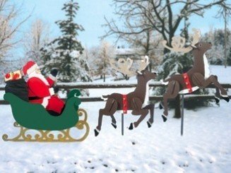 Large sleigh santa reindeer pattern set
